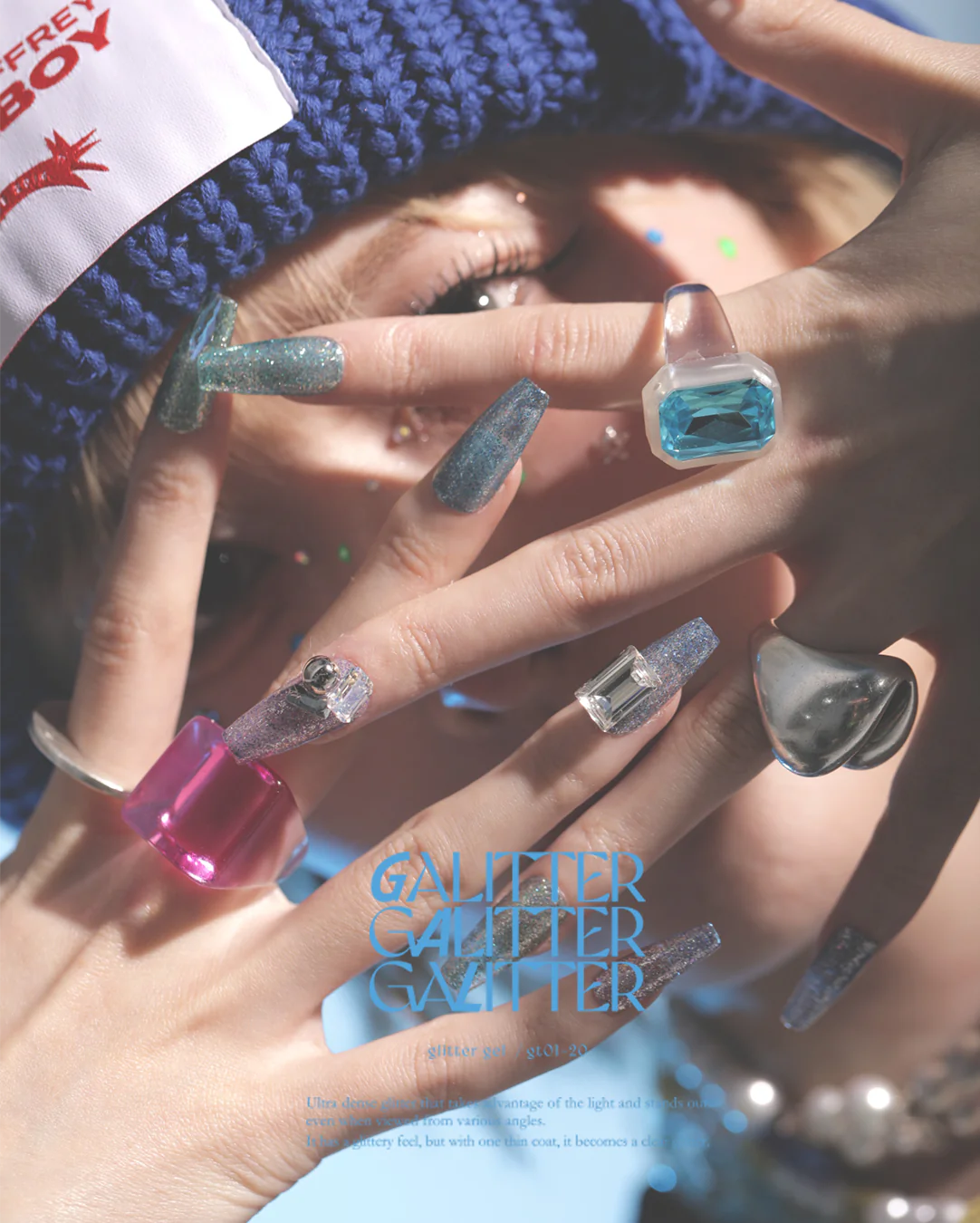 énoi 'galitter' Glitter Gel Collection - full 20pc set/10pc sets/individual pots (gt01-gt20)