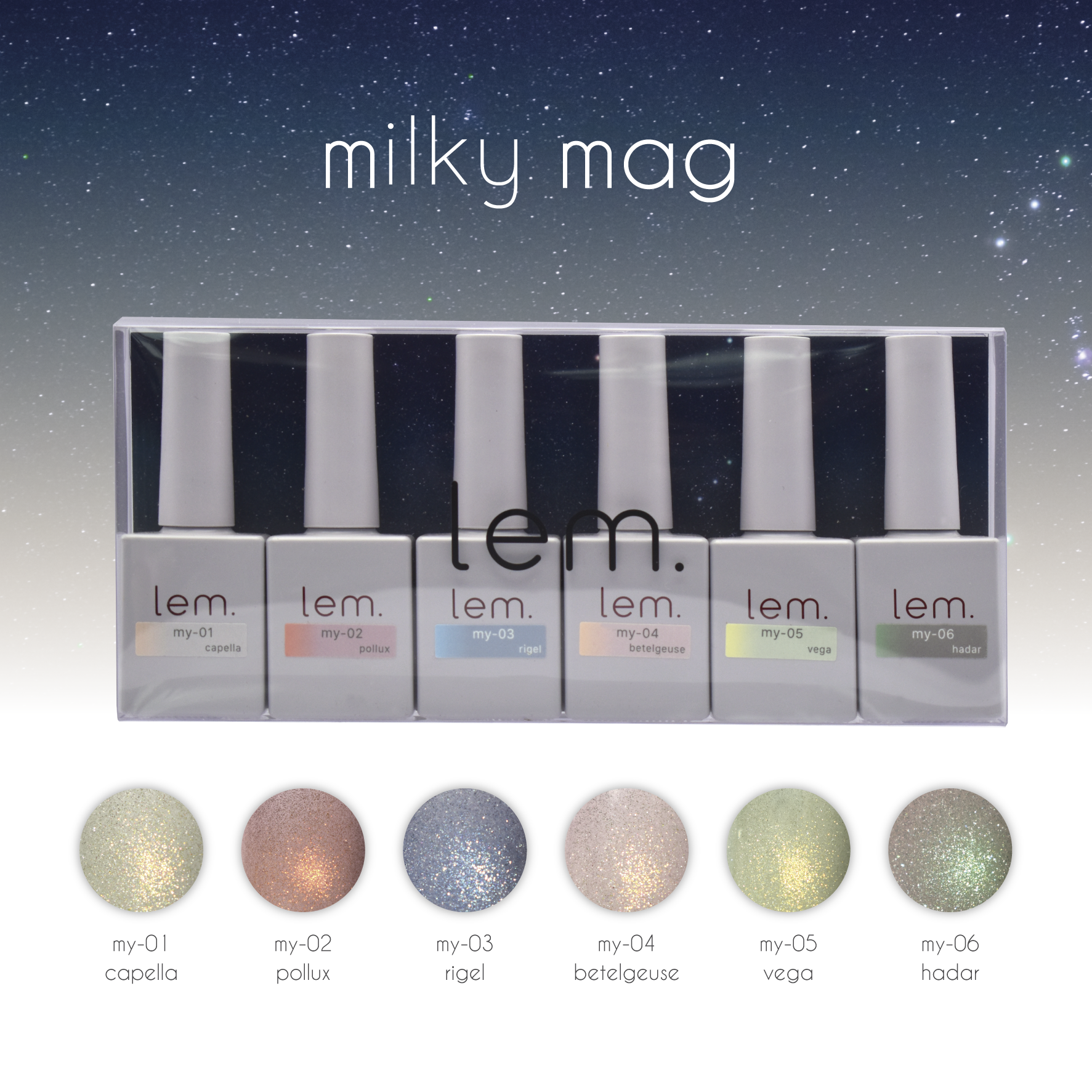 lem. Milky Mag Collection - Full 6pc set/Individual bottles