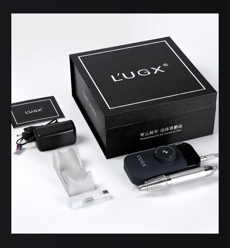 LUGX Brushless E-File/Nail Drill with handpiece stand & premium LUGX drill bit