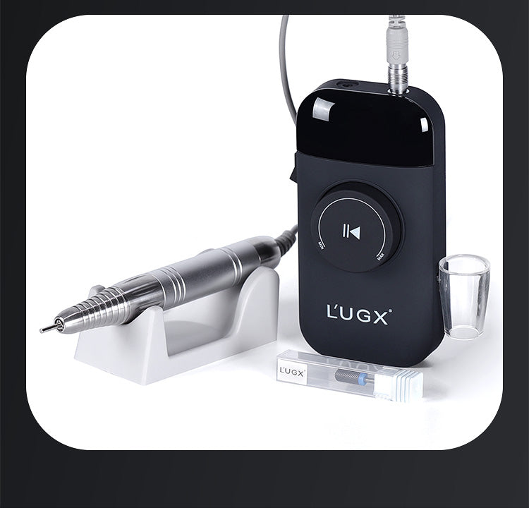 LUGX Brushless E-File/Nail Drill with handpiece stand & premium LUGX drill bit