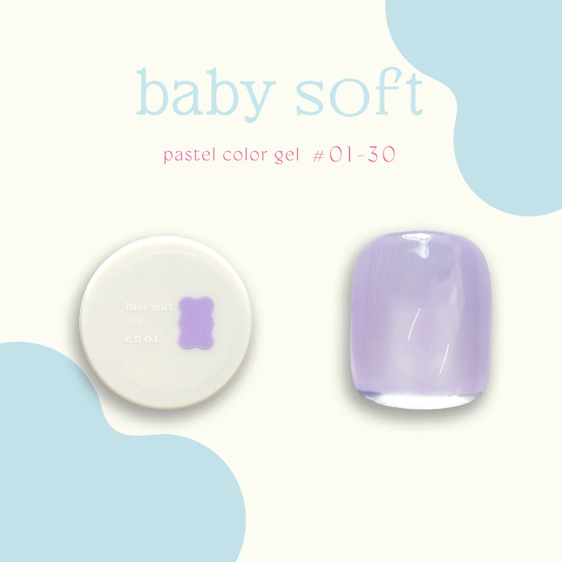 énoi 'baby soft' Pastel Colour Syrup Gel Series - full 30pc set/individual pots (#01-#30)