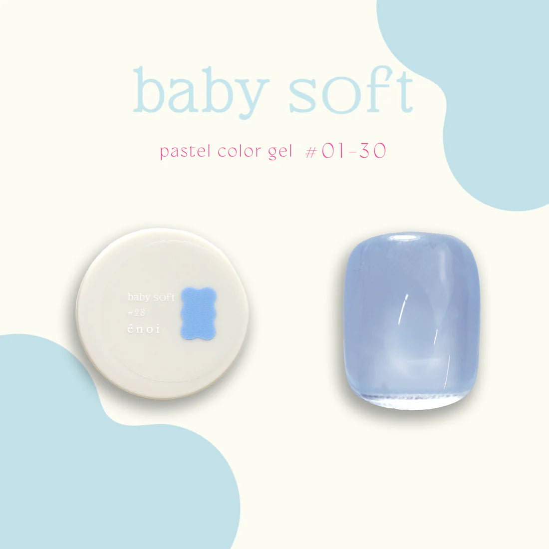 énoi 'baby soft' Pastel Colour Syrup Gel Series - full 30pc set/individual pots (#01-#30)