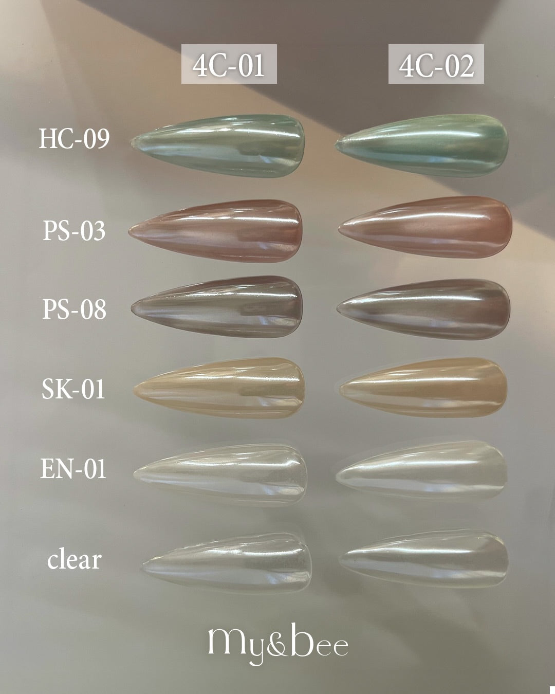 my&bee 4K clear chrome powder - 4C-01~02