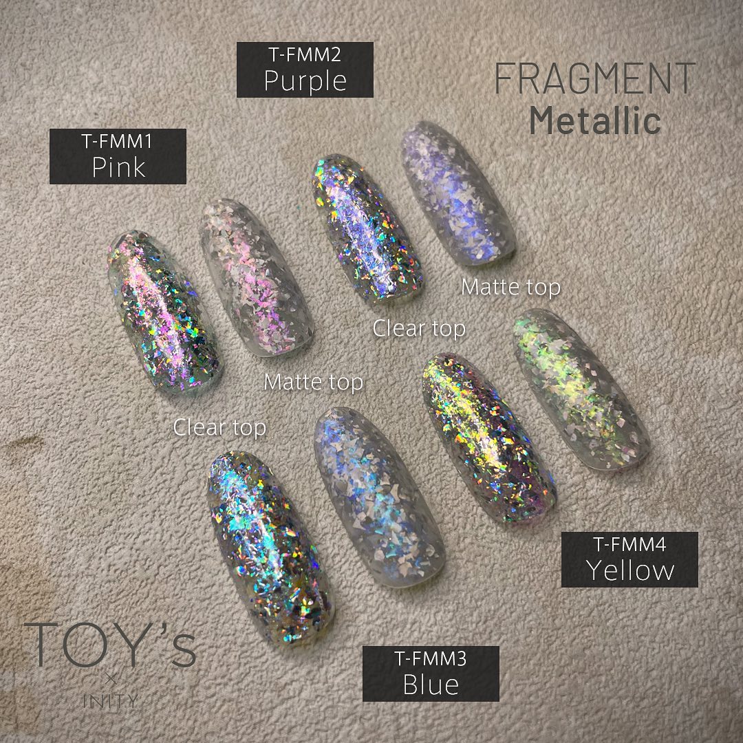 TOY's x INITY Fragment Flakes - Colours: 4 aurora & 4 metallic (Full 8 Colour Set/Individual Jars)