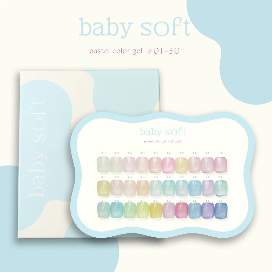 énoi 'baby soft' Pastel Colour Syrup Gel Series - full 30pc set/individual pots (#01-#30)