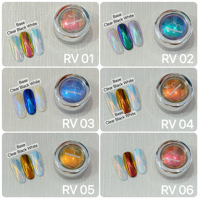 MPA Transparent Ice Moonlight Chrome Powder by misspinknail - Full 6pc set/Individual Colours (RV)