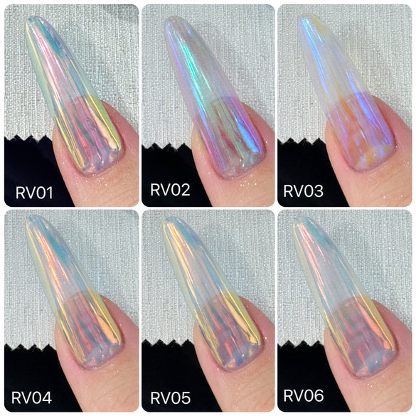 MPA Transparent Ice Moonlight Chrome Powder by misspinknail - Full 6pc set/Individual Colours (RV)