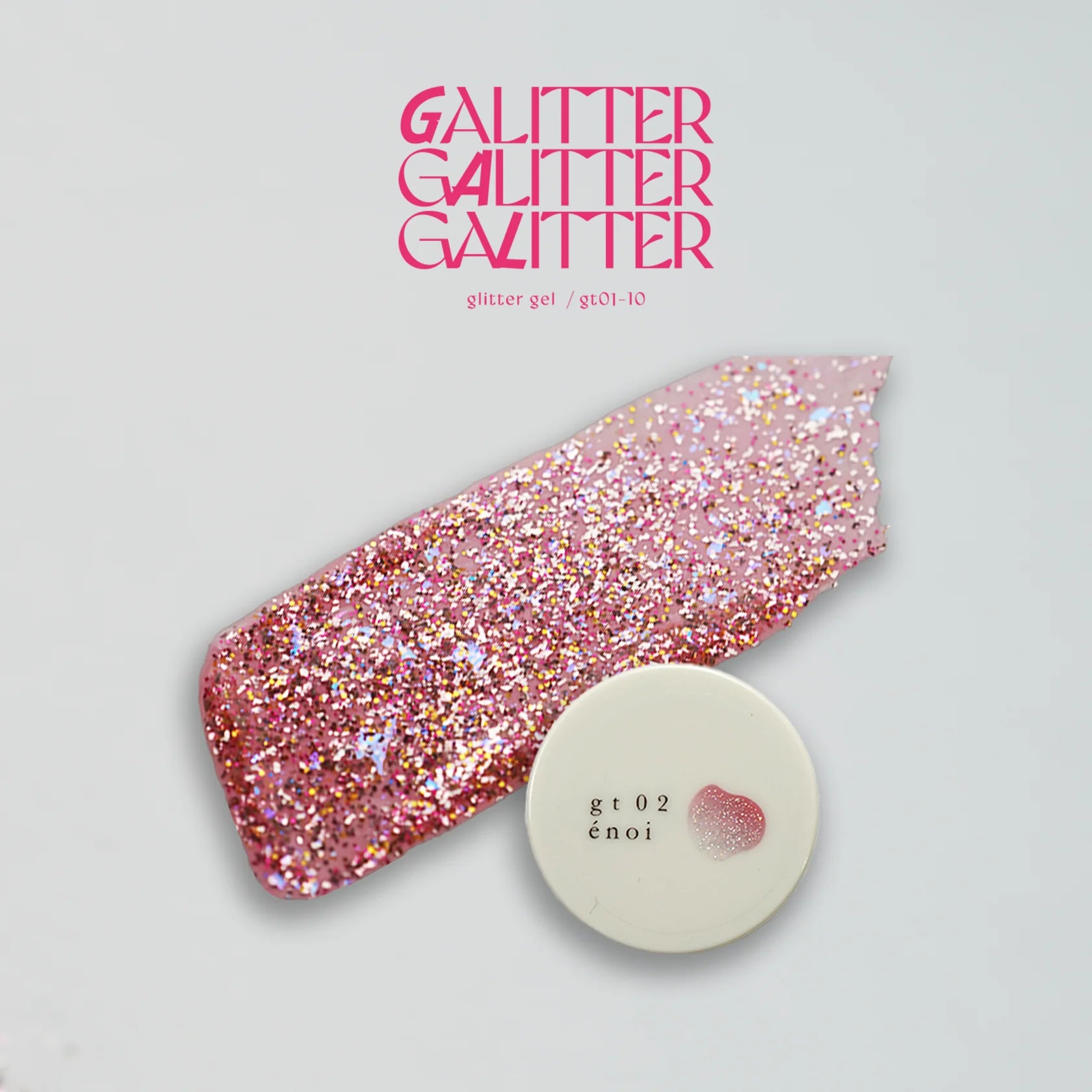 énoi 'galitter' Glitter Gel Collection - full 20pc set/10pc sets/individual pots (gt01-gt20)
