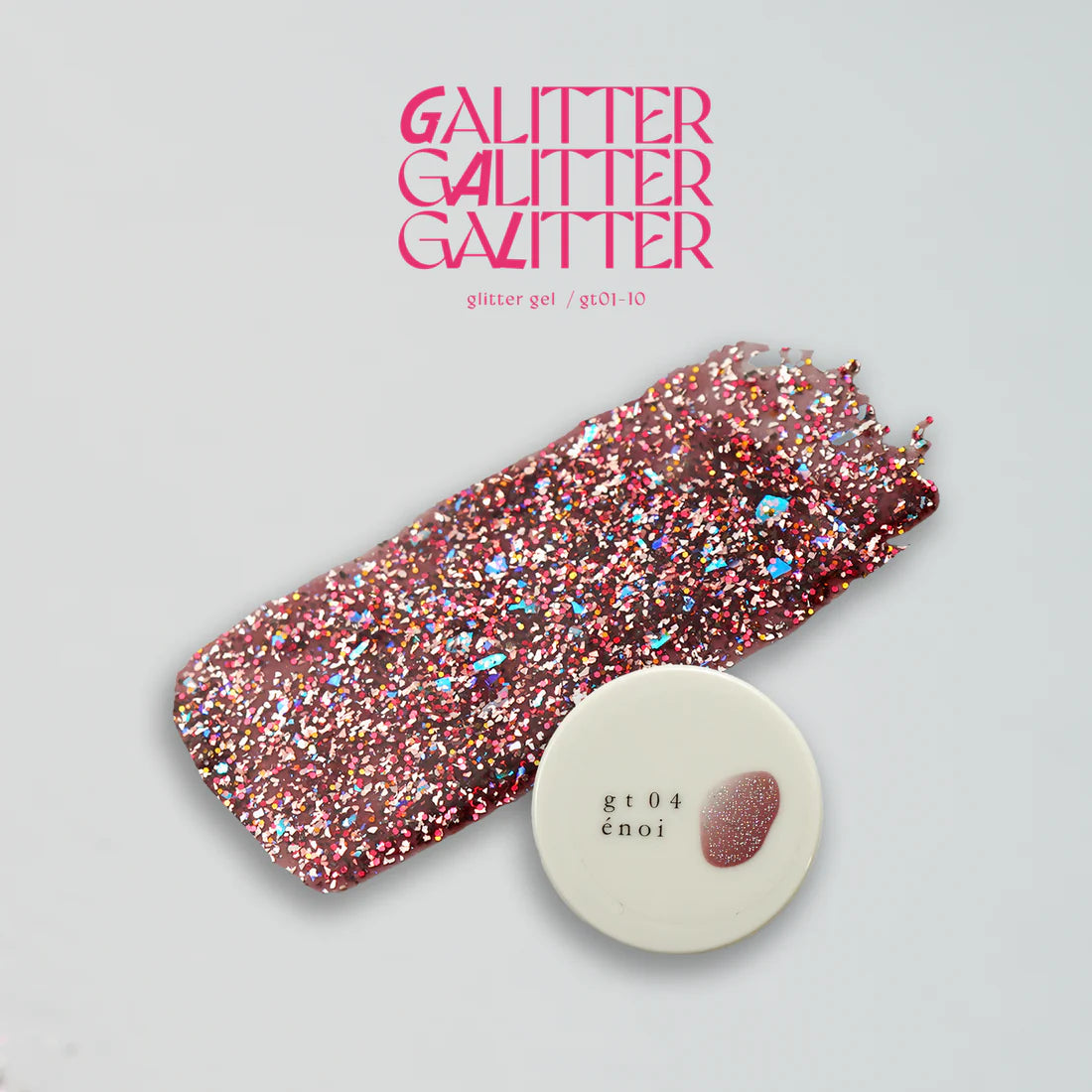 énoi 'galitter' Glitter Gel Collection - full 20pc set/10pc sets/individual pots (gt01-gt20)