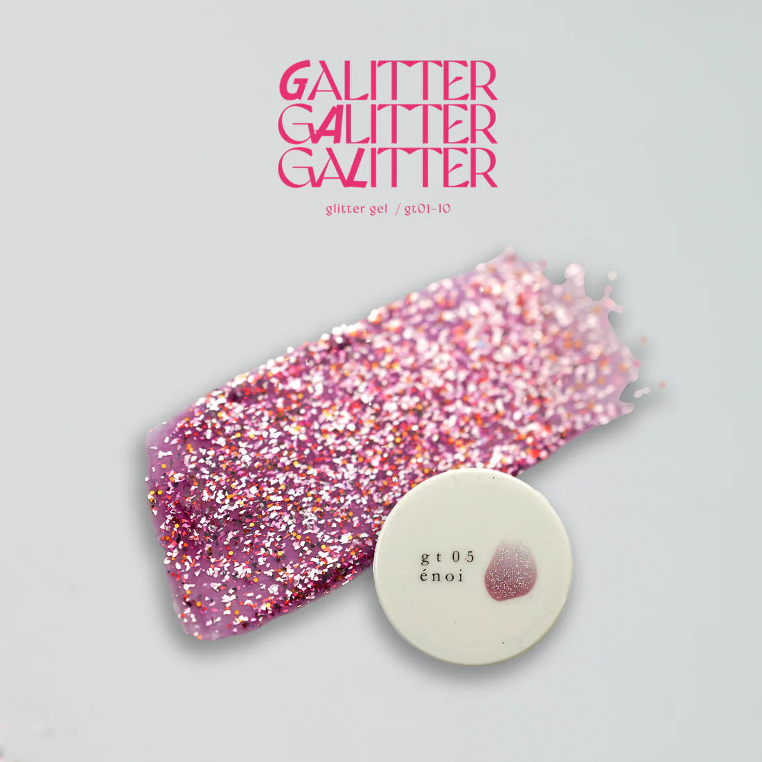 énoi 'galitter' Glitter Gel Collection - full 20pc set/10pc sets/individual pots (gt01-gt20)