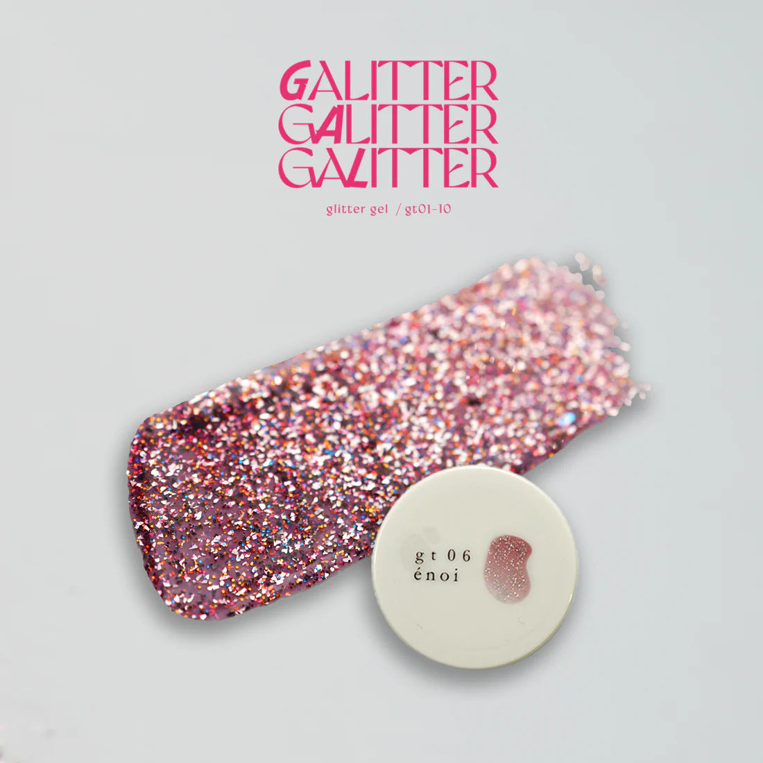 énoi 'galitter' Glitter Gel Collection - full 20pc set/10pc sets/individual pots (gt01-gt20)
