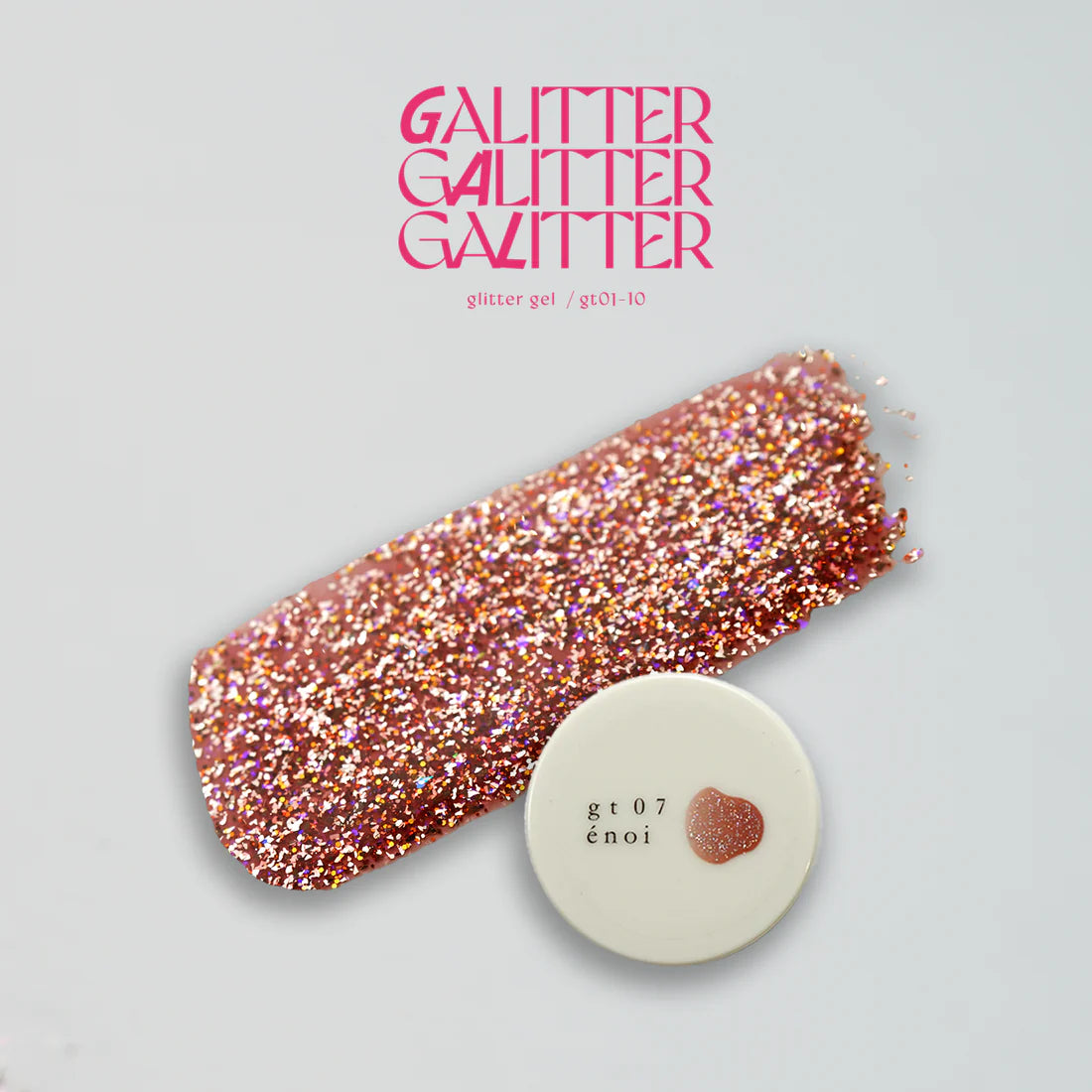 énoi 'galitter' Glitter Gel Collection - full 20pc set/10pc sets/individual pots (gt01-gt20)