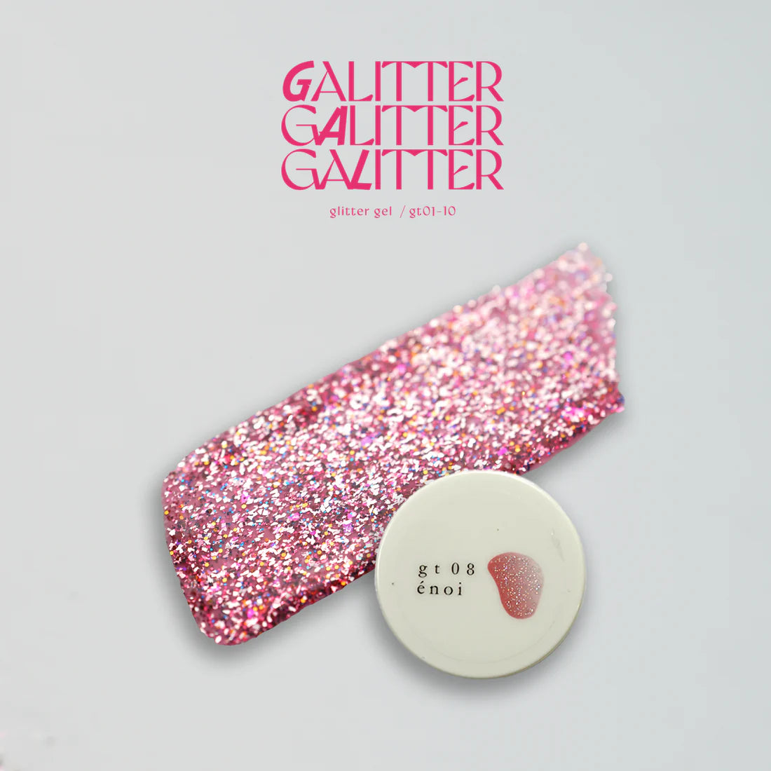 énoi 'galitter' Glitter Gel Collection - full 20pc set/10pc sets/individual pots (gt01-gt20)