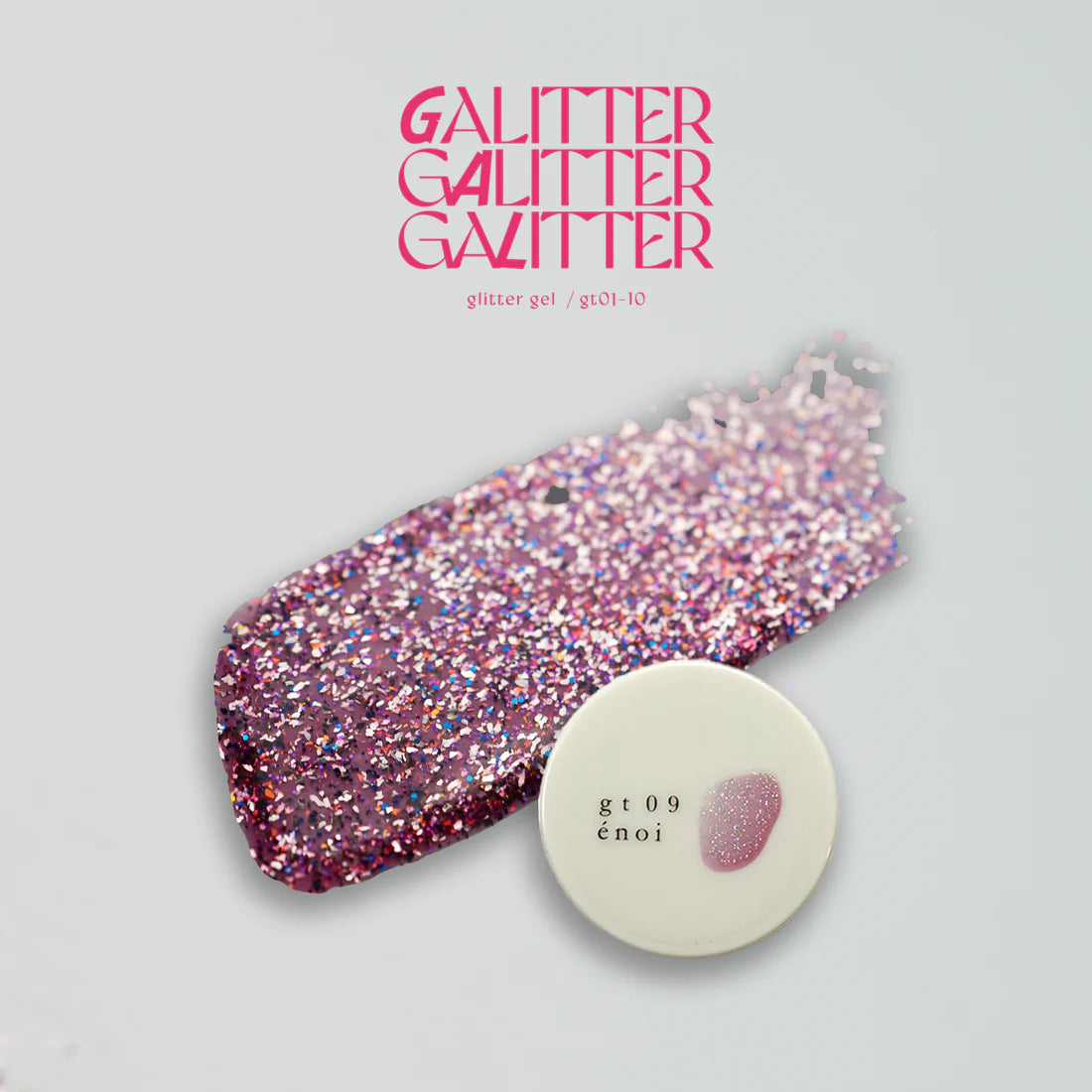 énoi 'galitter' Glitter Gel Collection - full 20pc set/10pc sets/individual pots (gt01-gt20)