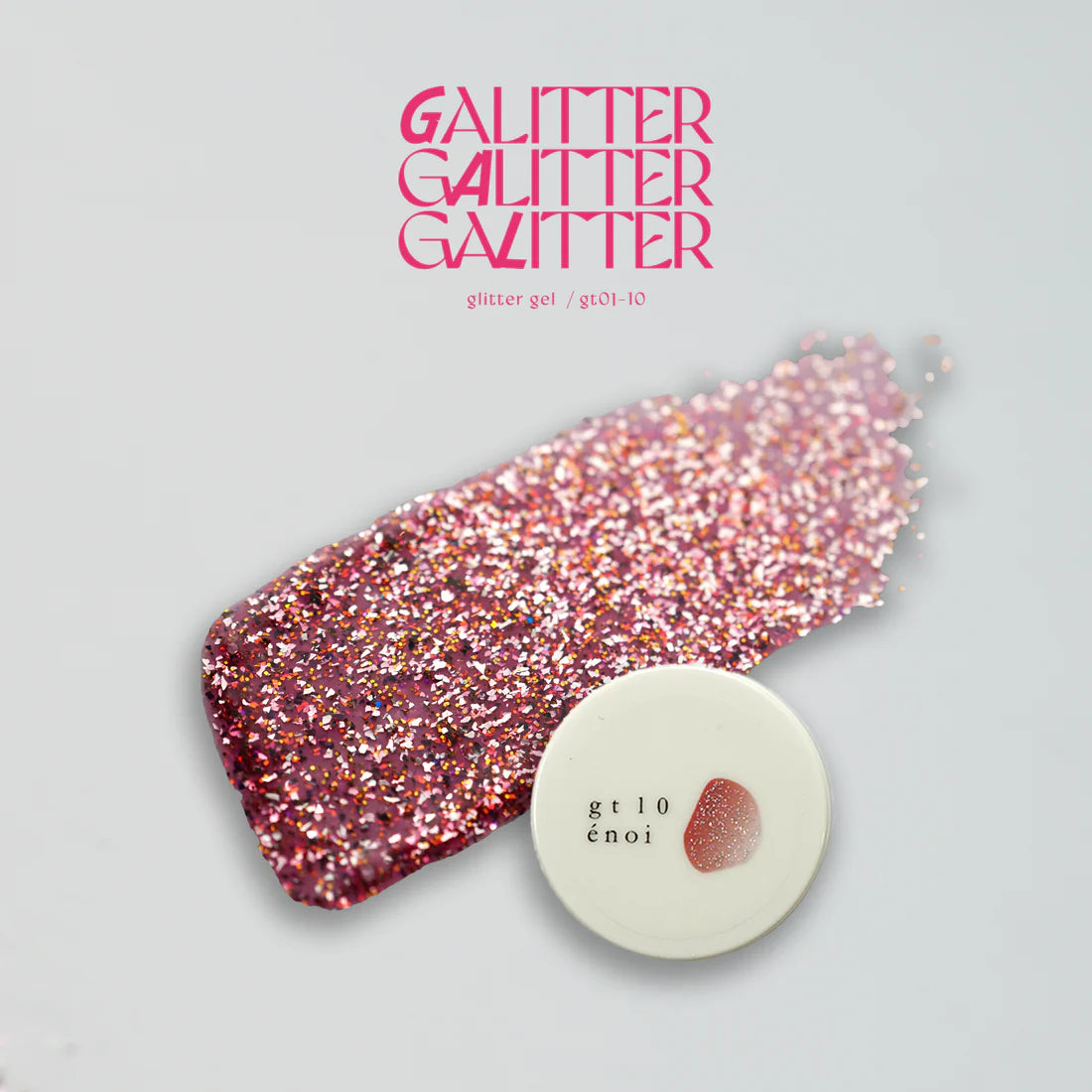 énoi 'galitter' Glitter Gel Collection - full 20pc set/10pc sets/individual pots (gt01-gt20)