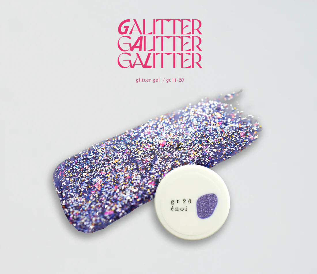 énoi 'galitter' Glitter Gel Collection - full 20pc set/10pc sets/individual pots (gt01-gt20)