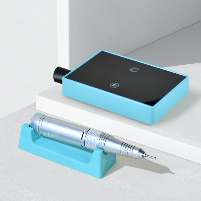 PEONY Compact E-File/Nail Drill + Handpiece Stand & Drill Bit - Colours: Sky Blue/White