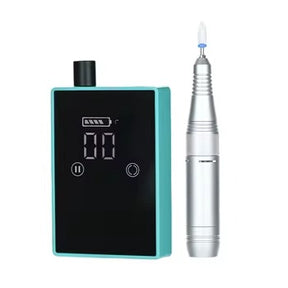 PEONY Compact E-File/Nail Drill + Handpiece Stand & Drill Bit - Colours: Sky Blue/White