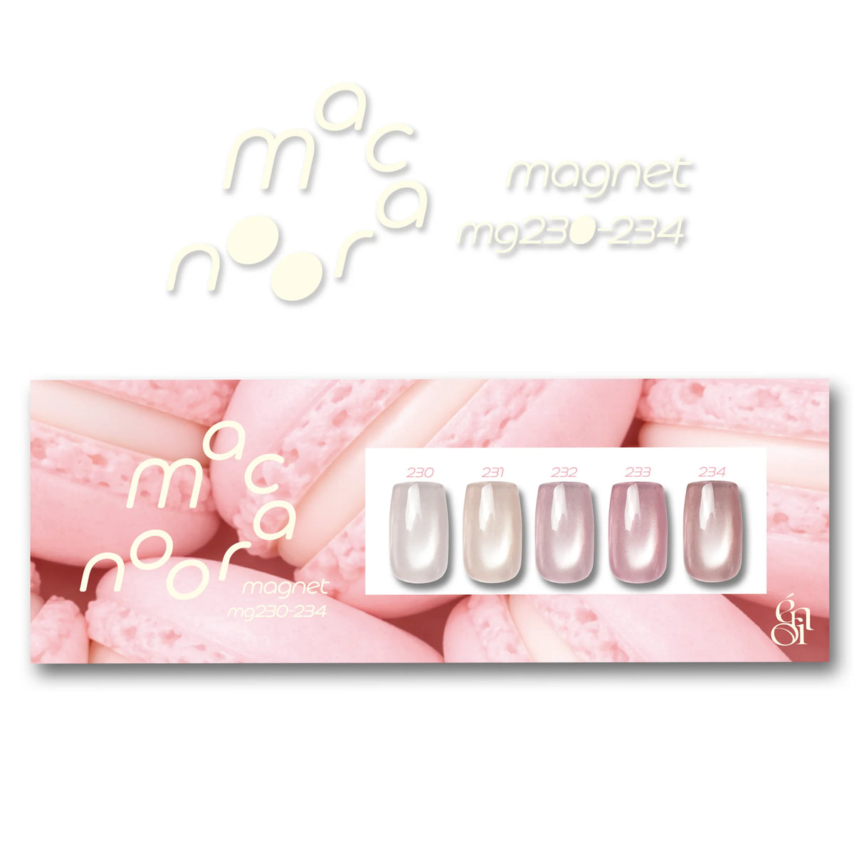 énoi Macaroon Magnetic Gel Series - full 5pc set/single pots (mg230-234)