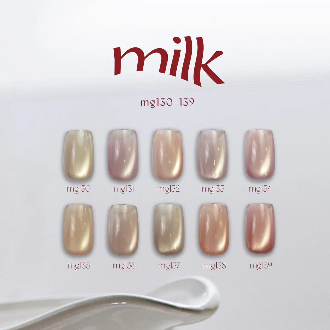 énoi 'milk' Magnetic Gel Series 1 - full 20pc set/10pc sets/individual pots (mg130-149)