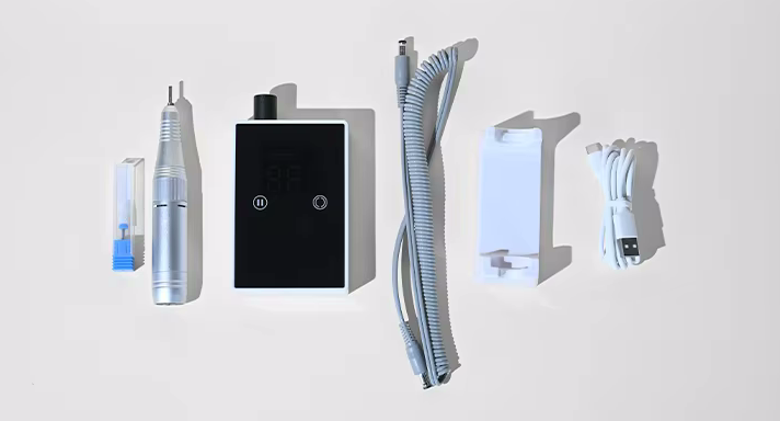 PEONY Compact E-File/Nail Drill + Handpiece Stand & Drill Bit - Colours: Sky Blue/White