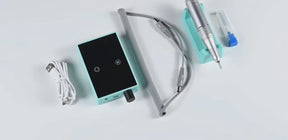 PEONY Compact E-File/Nail Drill + Handpiece Stand & Drill Bit - Colours: Sky Blue/White