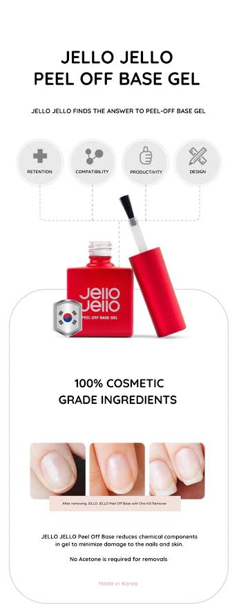 JELLO JELLO One Kill Peel Off Set (Peel Off Base + One Kill Gel Remover) - option for extra One Kill Remover included