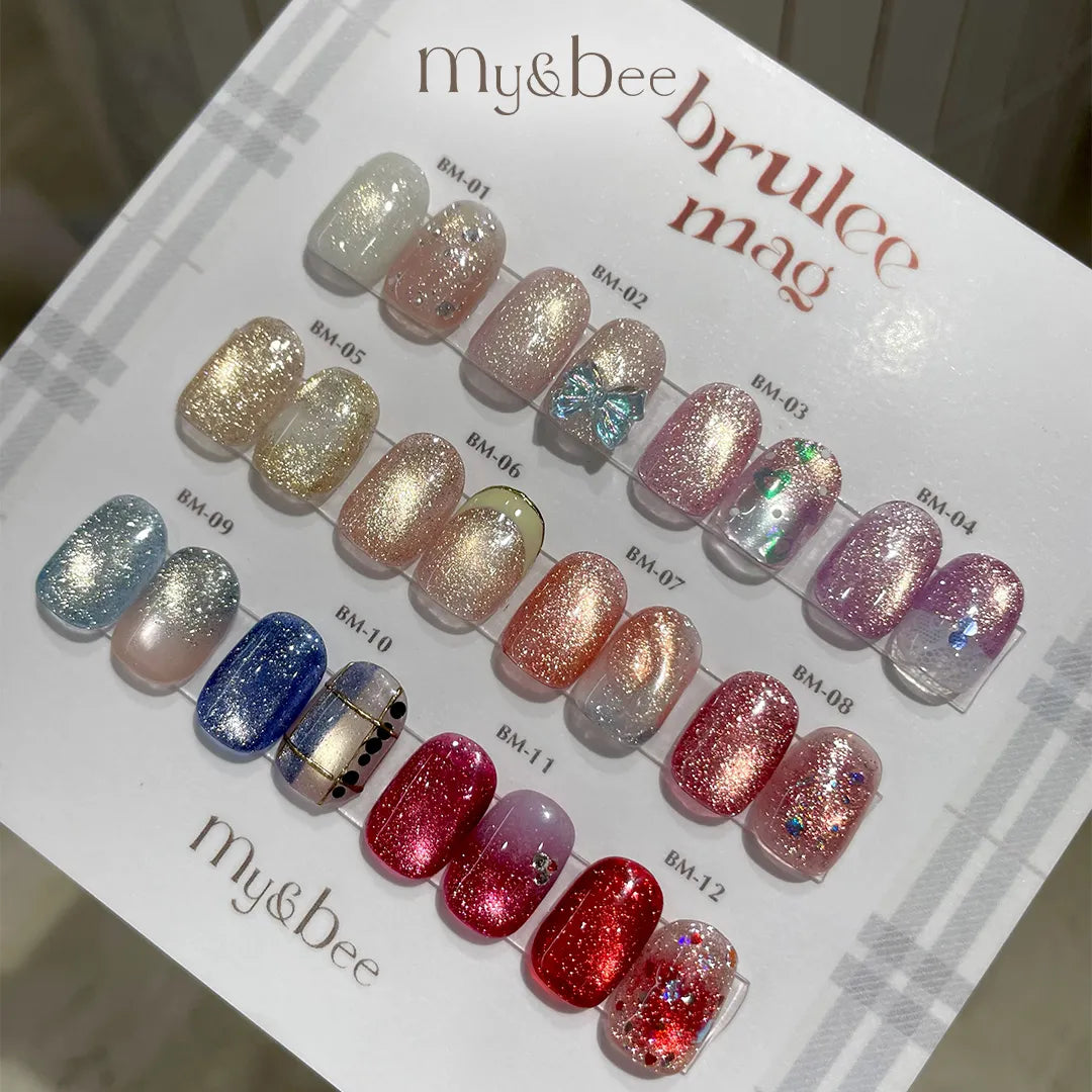 my&bee Brûlée Mag magnetic gel nail art inspiration 3