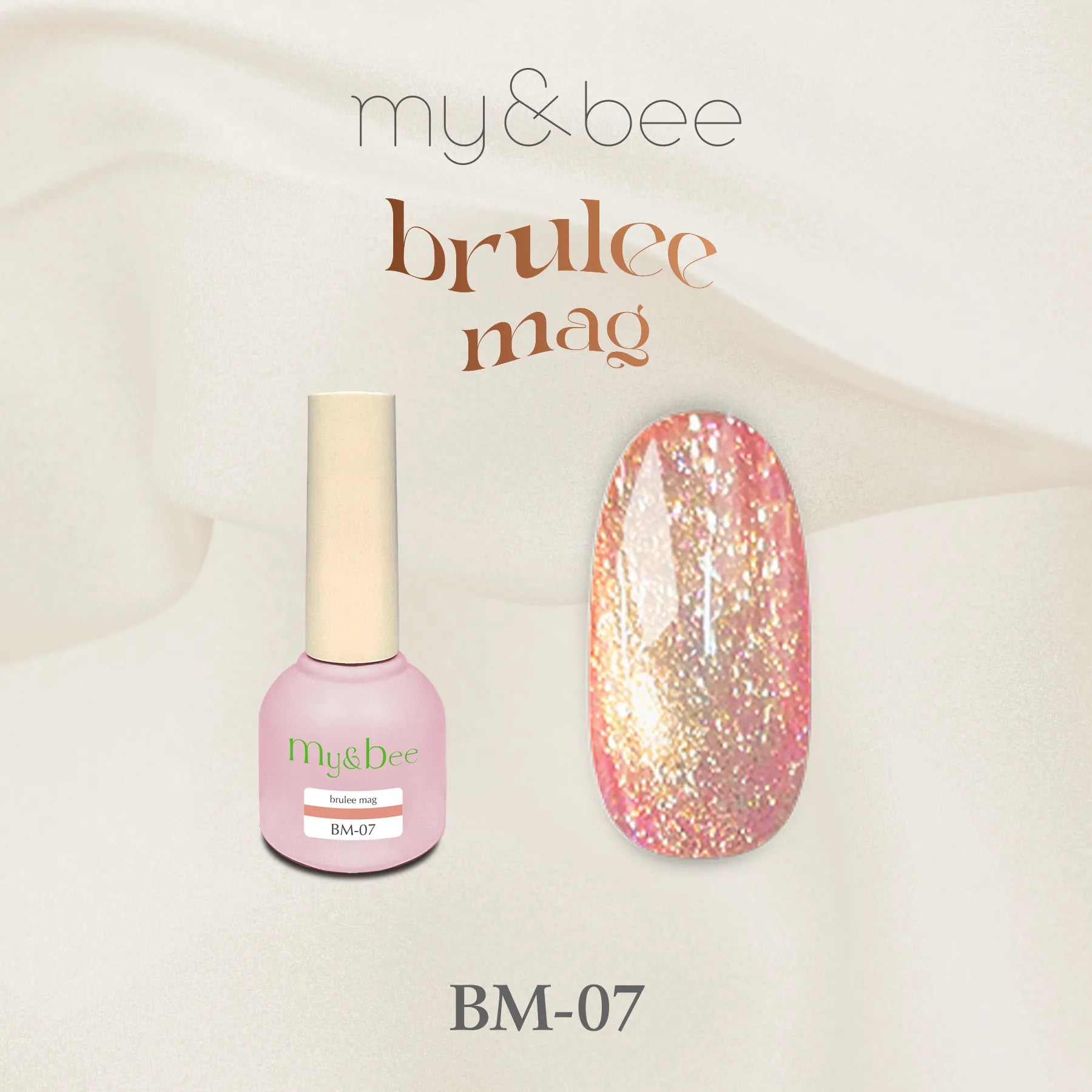 my&bee Brûlée Mag BM-07 terracotta orange magnetic gel swatch