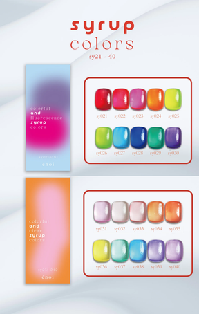 énoi Spring/Summer Syrup Gel Collection - full 20pc set/10pc sets/individual pots (sy021-040)