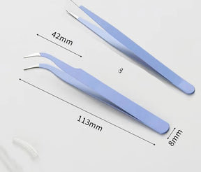 Nail tweezers 2pc set - black/pink/purple