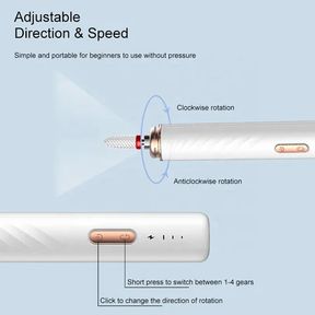 PEONY Portable E-file/Nail Drill Pen (Black/White)