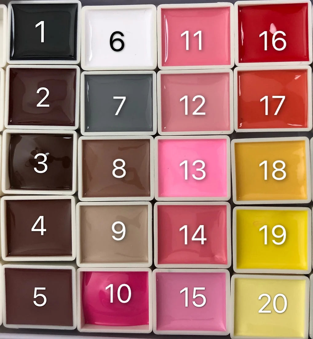 [PEDIDO PREVIO] MPA Gel Palette Tubos de recambio individuales - Colores n.° 1 a n.° 20