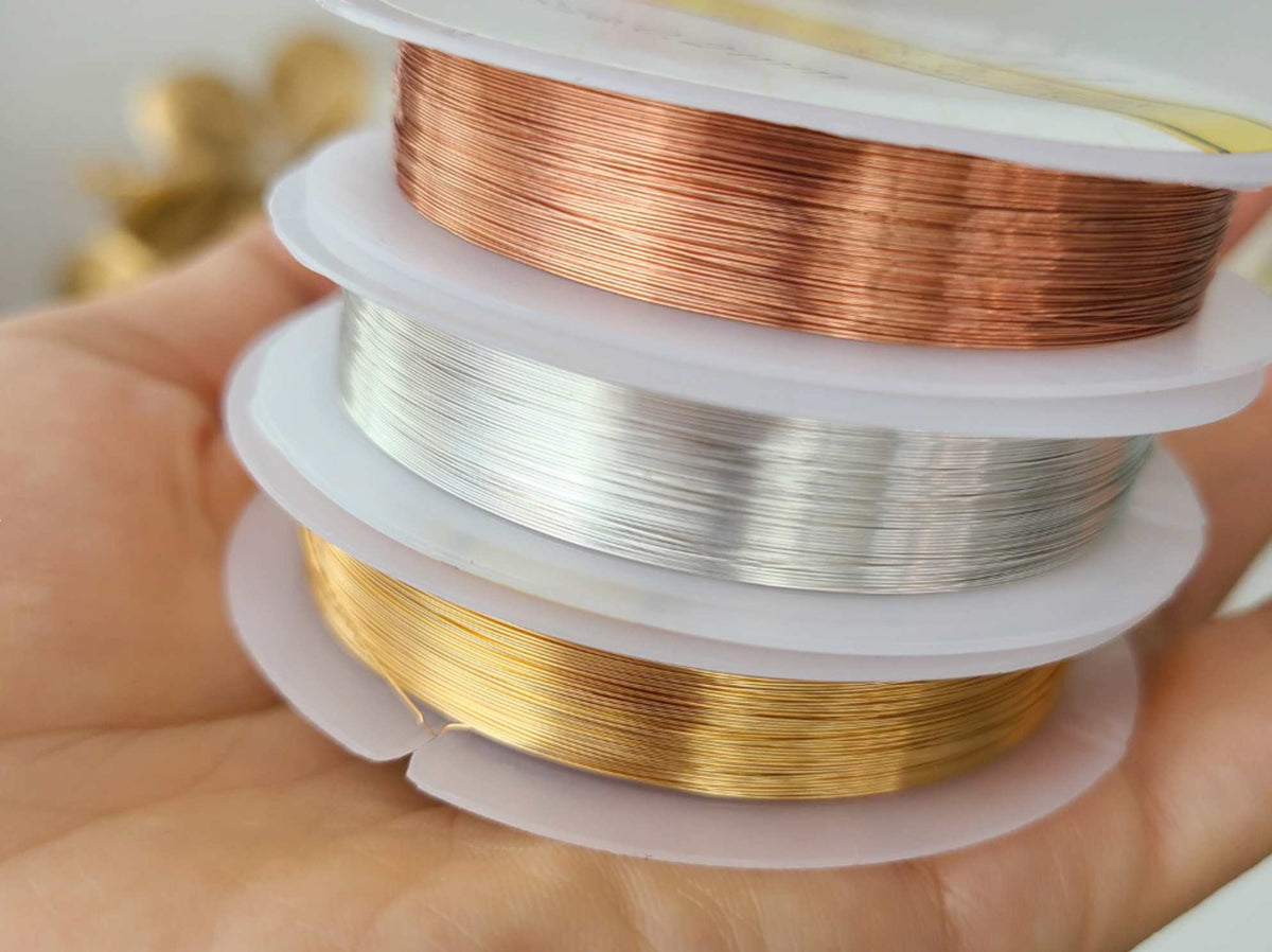 Nail deco wire - 0.2mm Gold/Silver/Rose Gold